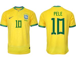 Moški Nogometni dresi Brazilija Domači SP 2022 Kratek Rokav PELE 10