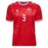 Moški Nogometni dresi Danska Domači EM 2024 rdeča Kratek Rokav Rasmus Hojlund 9-1