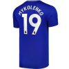 Poceni Moški Nogometni dresi Everton Domači 2024-25 modra Vitaliy Mykolenko 19