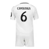 Otroški Nogometni dresi kompleti Real Madrid Domači 2024-25 Eduardo Camavinga 6