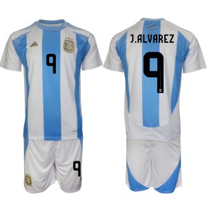 Poceni Moški Nogometni dresi Argentina Domači Copa America 2024 Julian Alvarez 9