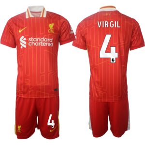 Poceni Moški Nogometni dresi kompleti Liverpool Domači 2024-25 Virgil van Dijk 4