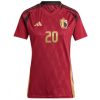 Ženski Nogometni dresi Belgija Domači EP 2024 rdeča Lois Openda 20-1
