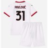 Otroški Nogometni Dresi Kompleti za otroke AC Milan Gostujoči 2024-25 Strahinja Pavlovic 31