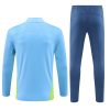 Moški Manchester City Sweatshirt Za Trening dresi kompleti 1/4 Zip 2024-25 Modra zelena-1