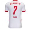 Moški Nogometni dresi RB Leipzig Domači 2024-25 bela rdeča Kurzarm Antonio Nusa 7
