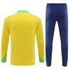 Otroški Brazilija Sweatshirt Za Trening dresi kompleti 1/4 Zip rumena modra 2024-25-1