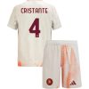 Otroški Nogometni dresi AS Roma Gostujoči 2024-25 bela Bryan Cristante 4