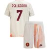 Otroški Nogometni dresi AS Roma Gostujoči 2024-25 bela Lorenzo Pellegrini 7
