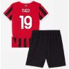 Otroški Nogometni Dresi Kompleti za otroke AC Milan Domači 2024-25 rdeča črna Theo Hernandez 19