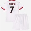 Otroški Nogometni Dresi Kompleti za otroke AC Milan Gostujoči 2024-25 bela Alvaro Morata 7