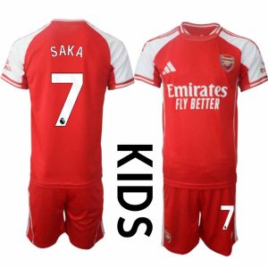 Arsenal Domači 2025-26 Nogometni dresi Kompleti za otroke Bukayo Saka 7