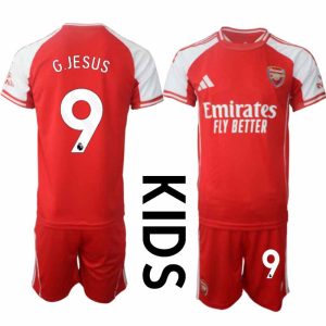 Arsenal Domači 2025-26 Nogometni dresi Kompleti za otroke Gabriel Jesus 9