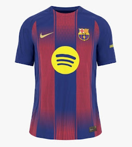 Barcelona Domači 2025-26 Moški Nogometnega dresa Kratek Rokav