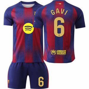 FC Barcelona Domači 2025-26 Otroški Nogometni Dres komplet Paez Gavi 6