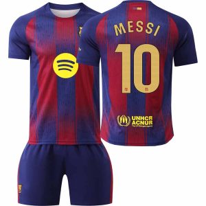 FC Barcelona Domači 2025-26 Otroški Nogometni Dres komplet Lionel Messi 10