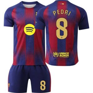 FC Barcelona Domači 2025-26 Otroški Nogometni Dres komplet Pedri Gonzalez 8
