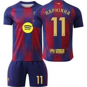 FC Barcelona Domači 2025-26 Otroški Nogometni Dres komplet Raphinha Belloli 11