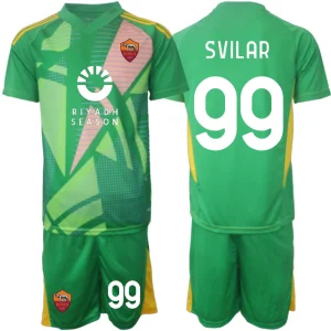 AS Roma Vratar 2024-25 Otroški Nogometni dresi komplet za otroke Mile Svilar 99