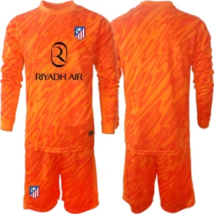 Najcenejši Otroške Nogometnih dresov kompleti Atletico Madrid Vratar 2024-25 oranžna