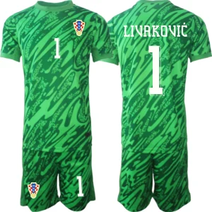 Nakup Otroške Nogometnih dresov Hrvaška Vratar 2024-25 zelena Dominik Livakovic 1