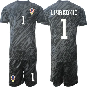Otroški dres Hrvaške reprezentance Vratar 2024–25 Črna – Dominik Livaković 1