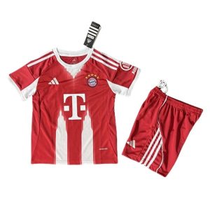 FC Bayern Munich Domači 2025-26 Otroški Nogometni dresi kompleti