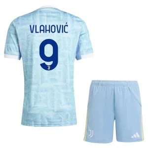 Juventus Dresi Gostujoči 2025-26 Otroški Nogometni Dres kompleti Dusan Vlahovic 9