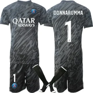 Otroški Nogometni Dresi PSG Vratar 2024-25 Črna Gianluigi Donnarumma 1