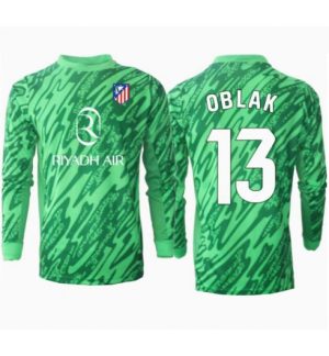 Atletico Madrid Vratar Gostujoči 2024-25 Moški Nogometni Dresi Jan Oblak 13 zelena Dolgi rokavi