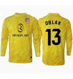 Atletico Madrid Vratar Tretji 2024-25 Moški Nogometni Dresi Jan Oblak 13 rumena Dolgi rokavi