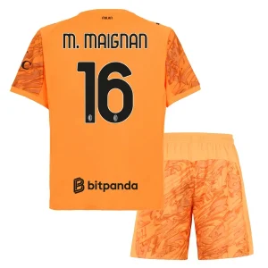 AC Milan Vratar 2025-26 Poceni Otroški Nogometni Dresi komplet Oranžna Mike Maignan 16