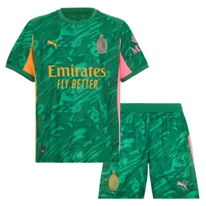 AC Milan Vratar 2025-26 Poceni Otroški Nogometni Dresi komplet zelena