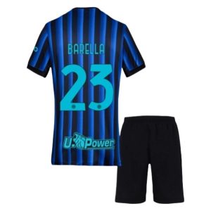 Inter Milan Domači 2025-26 Otroški Nogometni dres Komplet Nicolo Barella 23