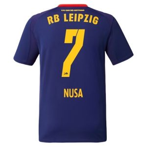 Antonio Nusa # 7 Poceni Nogometni dresi RB Leipzig Gostujoči 2025-2026 Moški