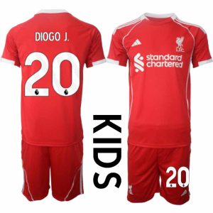 Diogo Jota #20 dresi Liverpool Domači 2025-26 Otroški Nogometni kompleti za otroke