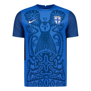 Ženski Nogometnih dresov Finska Gostujoči Euro 2025 modra z lastnim tiskom