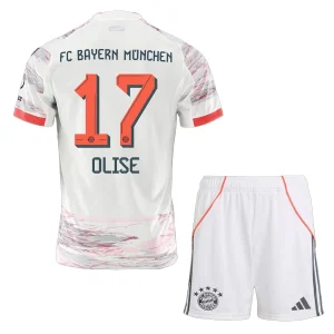 Nogometni dresi za otroke Michael Olise 17 FC Bayern Munich Gostujoči 2025-26