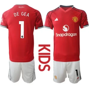 Manchester United Domači 2025-26 Otroški Nogometni dresi komplet David de Gea 1