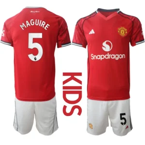 Manchester United Domači 2025-26 Otroški Nogometni dresi komplet Harry Maguire 5