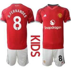 Poceni Otroški Manchester United dresi Domači 2025-26 Bruno Fernandes 8
