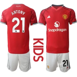 Poceni Otroški dresi Antony #21 Manchester United Domači 2025-26