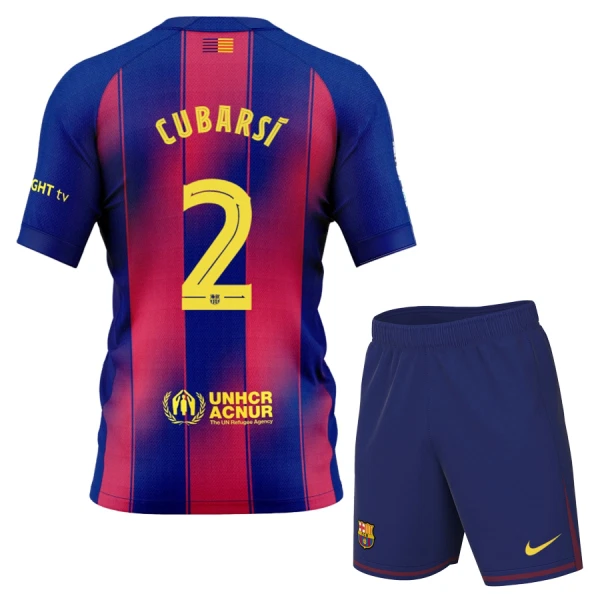 Otroški Dres FC Barcelona Domači 2025-26 Pau Cubarsi 2
