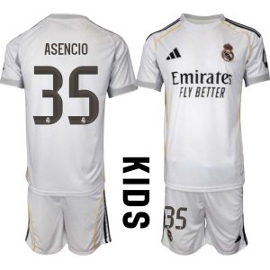 Nogometni dresi za otroke Real Madrid Domači 2025-26 Raúl Asencio 35